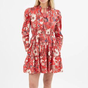 Ulla Johnson Liv mini red/multi floral dress / size 10